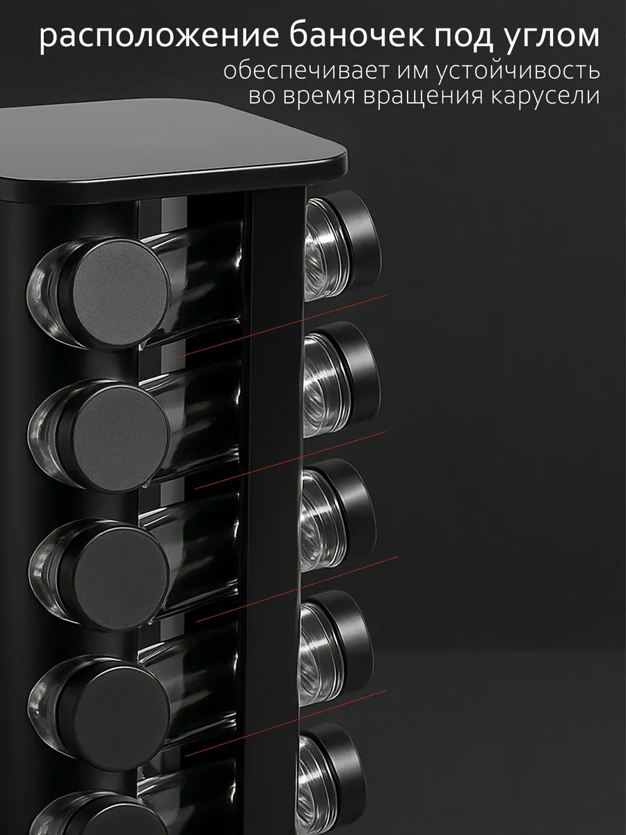 Airexpress Baharatlı Ve Çeşniler İçin Döner Düzenleyici 446919604 Siyah Mat