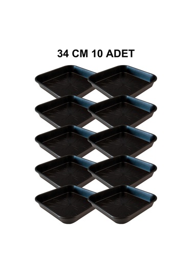 Grow Wizard Kare Saksı Altlığı 34 Cm 10 Adet Siyah