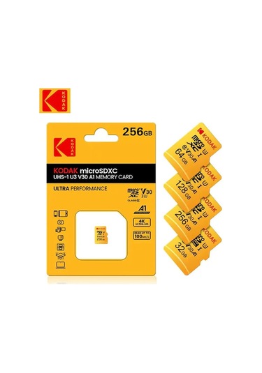 Novahub Kodak Micro Sd 32-256 Gb Hafıza Kartı - Yüksek Hızlı, A1, V30, U3, Uhs, Telefon, Kamera, Tablet İçin