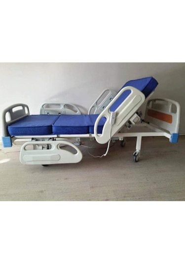2 Motorlu Ful Abs Hasta Karyolası - Hastane Tipi - Sünger Yatak Ve Serum Askısı Dahil