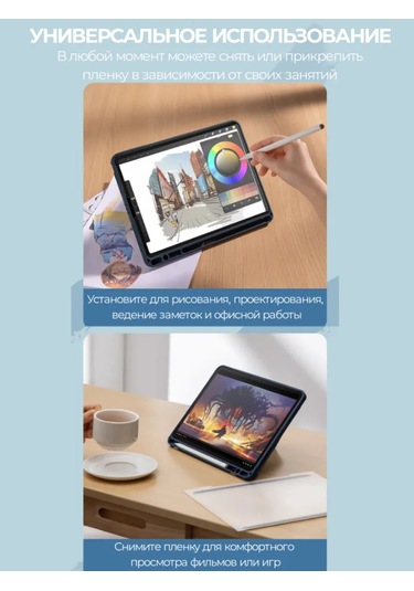 Ceholer iPad Uyumlu 9.7" İçin Kağıt Dokulu Manyetik Koruyucu Film 430393452