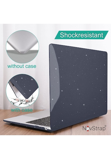 Novstrap  Macbook Pro 16 İnç M3/m3 Pro/m3 Max A2991 İle Uyumlu Parlak Simli Kılıf Sert Glitter Karışık Çok Renkli