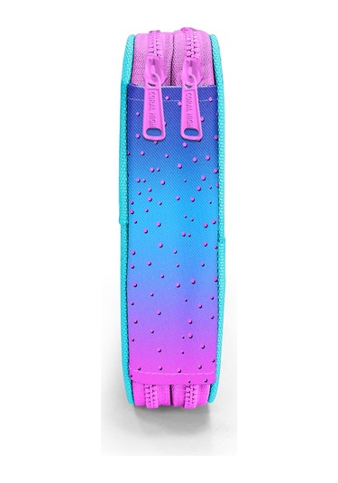 Coral High Kids Açık Pembe Mavi Kaplumbağa Desenli Çift Katlı Kalem Çanta 11134 Pembe - Mavi