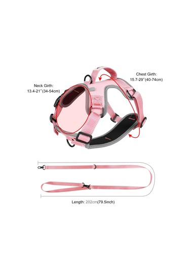 Funadd Traction Rope Reflective Breatheable Nylon Pet Vest Dog Harness, Size: M Pembe