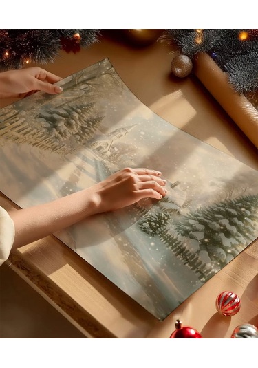Çerçevesiz Poster Noel Ruhuyla Bezenmiş Kış