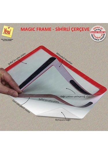 Yapışkanlı Mıknatıslı Esnek Çerçeve Duyuru Panosu 2'Li A4 5 Renk