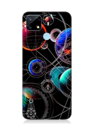 Realme 7i Uyumlu Silikon Kılıf Sci Fi Gezegenler Ve Vektörler