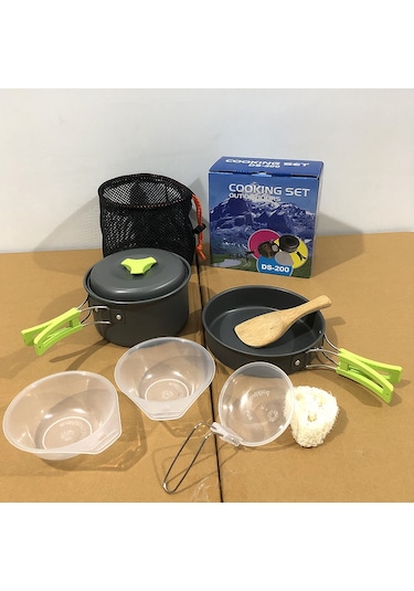 Aotu DS200 Taşınabilir Outdoor Kamp Piknik Tenceresi Yeşil Çok Renkli