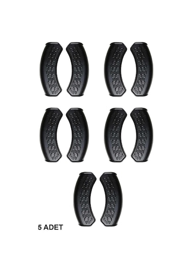 Nishev Yanmaz Yapışmaz Silikon Tencere Tutacağı Silikon Kulp Tutacak 5 Adet Çift Siyah