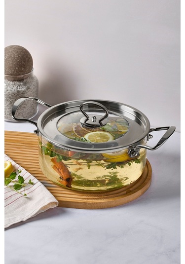 Perotti Cam Tencere 2,5 Lt Logan Silver 20x11 Cm 17644 Şeffaf