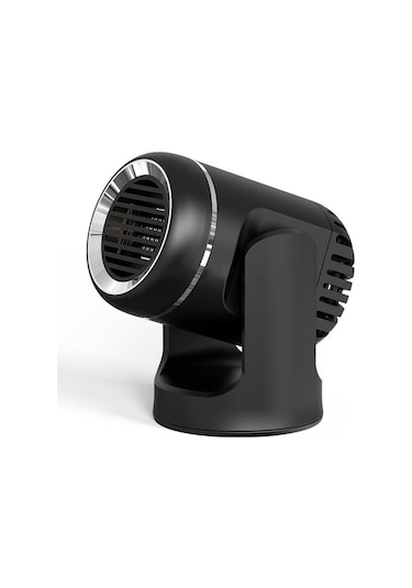 Siyah Seametal 12v Oto Kaloriferi Taşınabilir Hava Isıtma Fanı Enerji Tasarrufu Hızlı Isıtma Buz Çözücü Buğu Çözücü 2 İn 1 Pano Isıtıcı Fanı Kombo