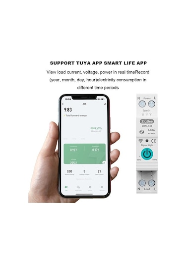 Novahub Tuya Zigbee Akıllı Devre Kesici Anahtarı Uzaktan Kumanda Ses Kontrol Beyaz Beyaz
