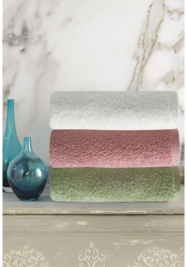 3 Lü Renkli El Yüz Havlu Seti %100 Pamuklu Natural Harmony Çok Renkli