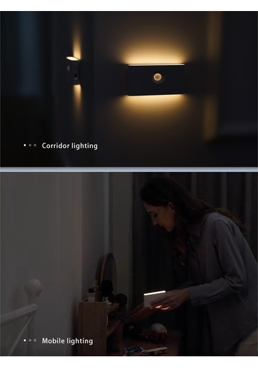 Kosona Kablosuz Manyetik Led Gece Lambası, İnsan Algılama Sensörlü, Type-c Şarjlı, Dairesel Lens - 1 Adet Çok Renkli