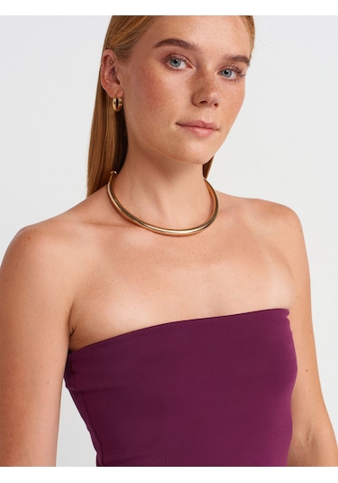Dilvin 31860 Straplez Top-mor Mor