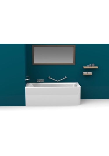 Monavit Engelli Paslanmaz Açılı Tutunma Barı.Banyo.Küvet.Tuvalet Krom