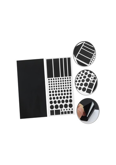Kangvka Siyah Işık Engelleme Sticker, Pvc Otomatik Yapışkan, Işığı Gizleyici Film, 2 Adet Kesik + Tam - 20.7x11cm Siyah