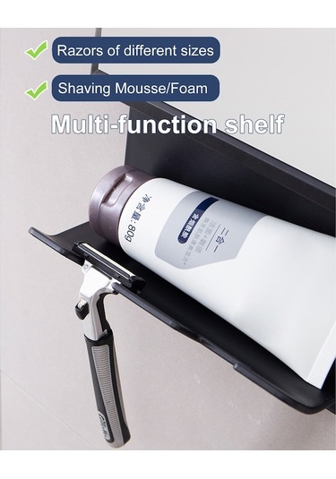 Flybuy Vantuzlu Tıraş Önleyici Makyaj Makyaj Kancalı Gerektirmez Duş Duş Delme Buğu Banyo Aynası Aynası Aynası Kv Siyah