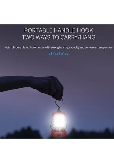 Dancemonkey Vintage Taşınabilir Kamp Lambası, Çadır Işık Feneri, Akülü Açık Hava 001 Ks Altın