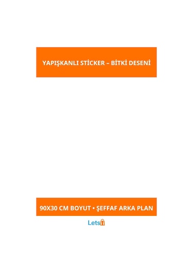 Saksılı Bitki Tasarımlı Yapışkanlı Sticker 90x30 Cm Çok Renkli