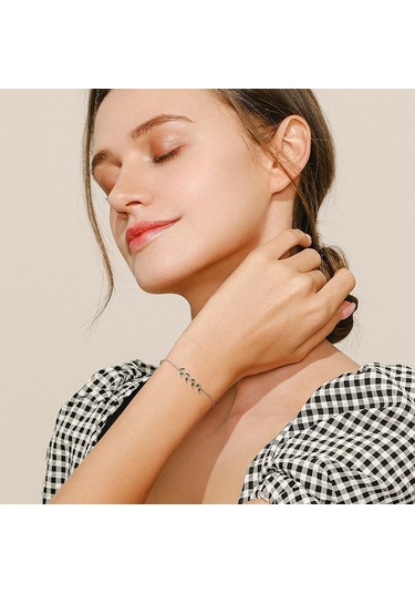 Tancise 925 Ayar Gümüş Bilezik Takı Geometrik Boncuk Zincir Bağlantı Bilezikler Kız Arkadaşı Kadınlar İçin Moda Güzel Düğün Hediyesi Altın