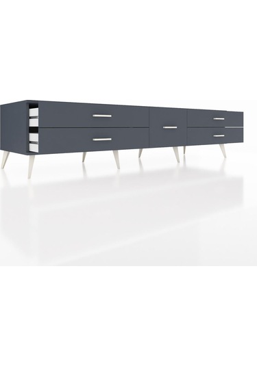 Kronos Tv Ünitesi 5 Çekmeceli 220x59x51 Antrasit-antrasit Antrasıt/antrasıt - Antrasıt