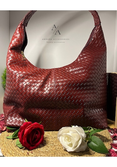 Trendlerin Vazgeçilmezi Örgü Hobo Çanta Serisi taba