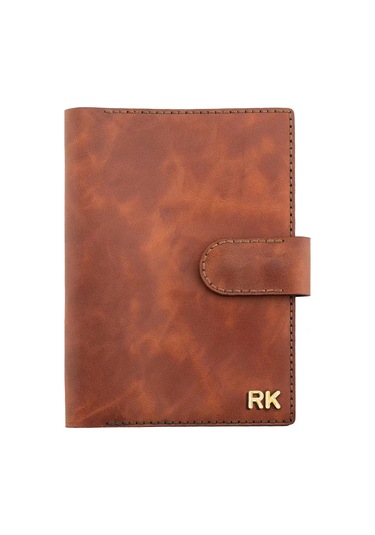 A5 Defter Ve Ajanda Kılıfı - %100 Rainbow Deri - Ko10001 - Tobacco Tobacco