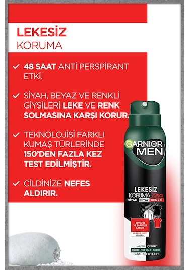 Garnier Men Lekesiz Koruma Antiperspirant Erkek Deodorant 150 ML