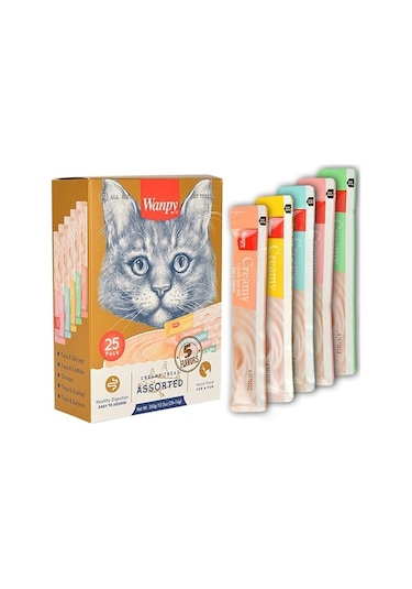 Wanpy Karışık Ra-Mix Likit Sıvı Kedi Ödülü 10 x 14 G