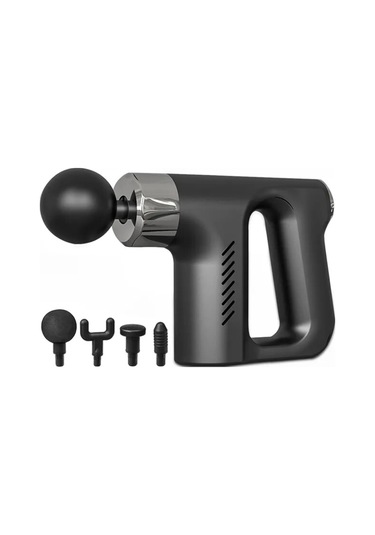 Yüksek Güçlü 4 Farklı Başlıklı Hızlı Şarjlı Kas Ve Vücut Masaj Tabancası Kırmızı