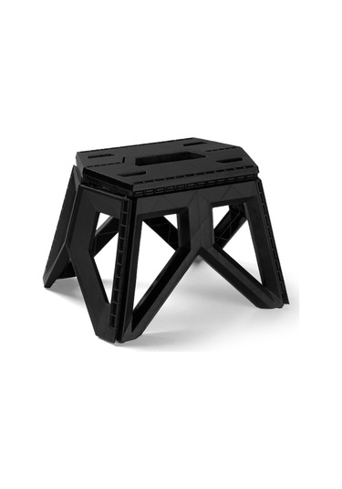 Suofeng Kamp Balıkçılık Plastik Katlanır Sandalye Kısa Stil - Siyah Siyah