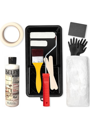 Selfy Decor 500 Cc 750 Gr Antik Beyaz Kendinden Vernikli Dolap Boyama Seti