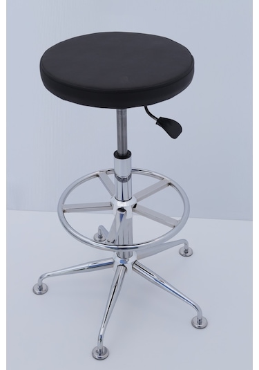 Bintaşmobilya Siyah Deri Yüksek Bar Taburesi