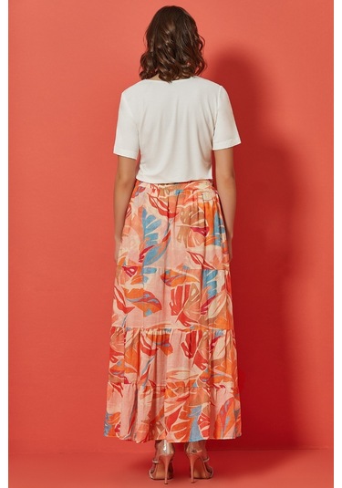 Kloş Çok Renkli Vual Etek Çok Renkli