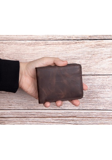 Pier Deri Erkek Cüzdan Acı Kahve Kahverengi