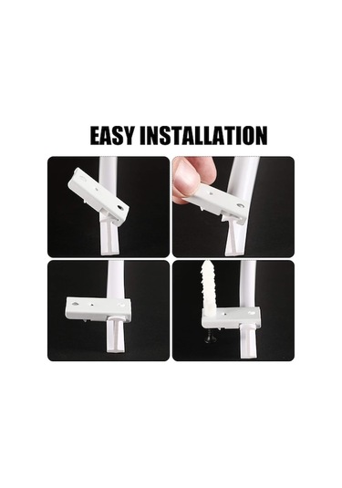 Ebitda 5 Metre Esnek Perde Rayı Seti - Tavan & Yan Montaj, 30 Kanca & Kasnaklı, Plastik Çelik, Beyaz