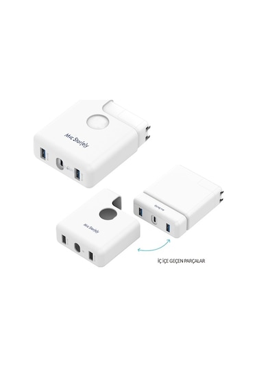 Usb Çoğaltıcı Çoklayıcı Usb-C Şarj Aleti Kılıfı Usb-C 61W-87W