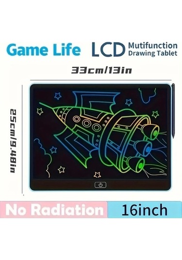 Trendooze Gaojunshop01 Pembe 16 Inç Çocuk Lcd Yazı Çizim Tableti Yaratıcı Hediye Öğrenci İçin Renkli Ekran Pembe
