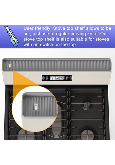 Ulzyvf Yalıtımı Ve Uzunluk Üstü Silikon Rafı Rafı Raf Ocak Mutfak Manyetik Malzeme Kaymaz Isı İnç Gri Fırın Engelleri Düzenleyici Depolama Baharat 30 Wj Gri