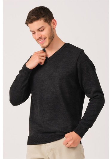 Dewberry V0036 Erkel V Yaka Kazak Antrasit