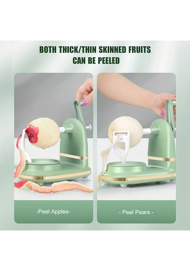 Cordial Derin Yeşil Manuel Döner Meyve Soyucu, İnce Kabuk Soyma, Mutfak Aleti, 1 Adet Koyu Yeşil