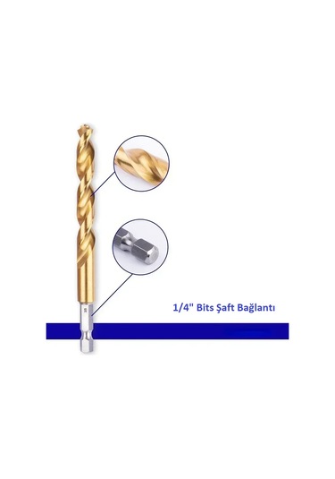 Venoa Dt03 Tin Kaplı Bits Saplı Hss Delici Matkap Uç Seti 3 Parça