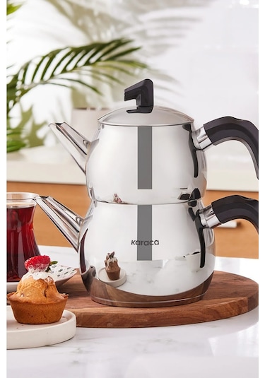 Karaca  Belinay İndüksiyon Tabanlı Midi Siyah Çaydanlık Takımı