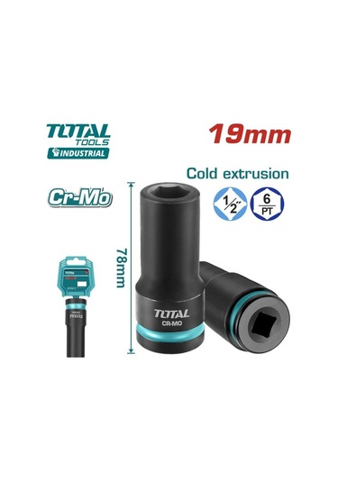 Total 19 Mm 1/2 Altı Köşe Darbeli Derin Lokma Thdıs12192l