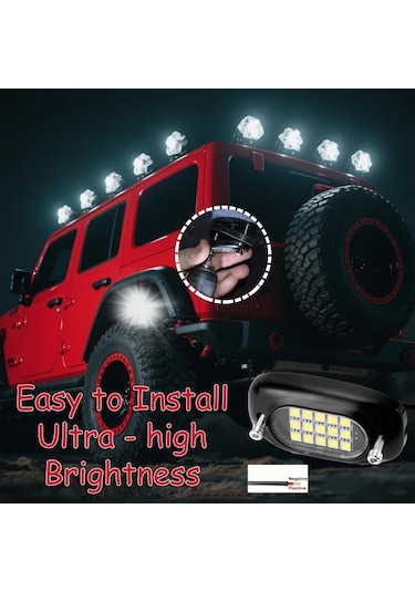 Xuweiwei Dpd-a15-d-4 Ultra Parlak 4 Adet Beyaz Kaya Lambaları Kit 6000lm 12v Suv Kamyon