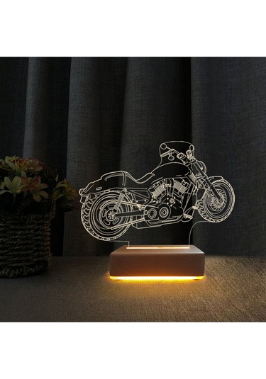 Harley Motorcu Masa Lambası Doğum Günü Hediyesi 3d Led Lamba