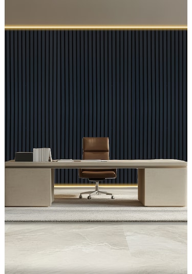 Mdf Ahşap Akustik Duvar Paneli 60x275 Cm - Lacivert 60x275