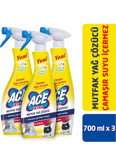 Ace Çamaşır Suyu İçermez Ultra Köpük Mutfak 3 x 700 ML