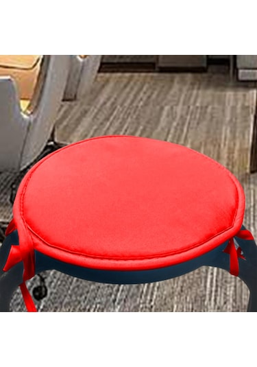 Suntek Yuvarlak Sandalye Yastık Zemini Pouf Mat Kırmızı-38-cm Kırmızı 38 Cm
